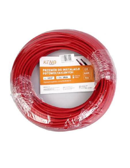 Przewod KENO 4mm czerwony 50m